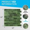 imageArt3d 10Piece Peel ampamp Stick KitchenBathroom Backsplash Tiles 12quot X 12quot Colorful Marble Tile DesignJade Green