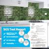 imageArt3d 10Piece Peel ampamp Stick KitchenBathroom Backsplash Tiles 12quot X 12quot Colorful Marble Tile DesignJade Green