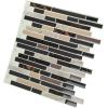 imageArt3d 10Piece Peel ampamp Stick KitchenBathroom Backsplash Tiles 12quot X 12quot Colorful Marble Tile DesignLight Brown