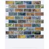 imageArt3d 10Piece Peel ampamp Stick KitchenBathroom Backsplash Tiles 12quot X 12quot Colorful Marble Tile DesignMulticolor