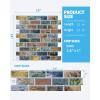 imageArt3d 10Piece Peel ampamp Stick KitchenBathroom Backsplash Tiles 12quot X 12quot Colorful Marble Tile DesignMulticolor
