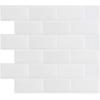 imageArt3d 10Piece Peel ampamp Stick KitchenBathroom Backsplash Tiles 12quot X 12quot Colorful Marble Tile DesignPure White