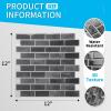 imageArt3d 10Piece Peel ampamp Stick KitchenBathroom Backsplash Tiles 12quot X 12quot Colorful Marble Tile DesignSmoky Black