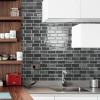 imageArt3d 10Piece Peel ampamp Stick KitchenBathroom Backsplash Tiles 12quot X 12quot Colorful Marble Tile DesignSmoky Black