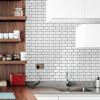 imageArt3d 10Piece Peel ampamp Stick KitchenBathroom Backsplash Tiles 12quot X 12quot Colorful Marble Tile DesignWarm White With Black Grout