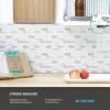 imageArt3d 10Piece Peel ampamp Stick KitchenBathroom Backsplash Tiles 12quot X 12quot Colorful Marble Tile DesignWhite Marble