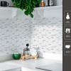 imageArt3d 10Piece Peel ampamp Stick KitchenBathroom Backsplash Tiles 12quot X 12quot Colorful Marble Tile DesignWhite Marble