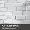 imageArt3d 10Piece Peel ampamp Stick KitchenBathroom Backsplash Tiles 12quot X 12quot Colorful Marble Tile DesignWhite Marble