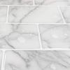 imageArt3d 10Sheet Peel and Stick Backsplash 12 in x 12 in Subway 3D Wall Panels Mono White with Gray GroutMarble