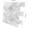 imageArt3d 10Sheet Peel and Stick Backsplash 12 in x 12 in Subway 3D Wall Panels Mono White with Gray GroutMarble