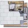 imageArt3d 10Sheet Peel and Stick Backsplash 12 in x 12 in Subway 3D Wall Panels Mono White with Gray GroutMono White With Gray Grout