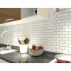imageArt3d 10Sheet Peel and Stick Backsplash 12 in x 12 in Subway 3D Wall Panels Mono White with Gray GroutMono White With Gray Grout