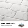 imageArt3d 10Sheet Peel and Stick Backsplash 12 in x 12 in Subway 3D Wall Panels Mono White with Gray GroutWhite Marble