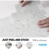 imageArt3d 10Sheet Peel and Stick Backsplash 12 in x 12 in Subway 3D Wall Panels Mono White with Gray GroutWhite Marble