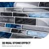 imageArt3d 10Sheet Premium SelfAdhesive Kitchen Backsplash Tiles in Marble30  30cmBlue