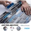 imageArt3d 10Sheet Premium SelfAdhesive Kitchen Backsplash Tiles in Marble30  30cmBlue