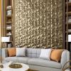 imageArt3d 197in x 197in Pack Of 12 Wall Panel Diamond BlueAntique Gold