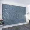 imageArt3d 197quot x 197quot Pack Of 12 Wall Panel 3D Rectangle WhiteDiamond Gray