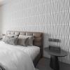 imageArt3d 24Pack 3D Wall Panels for Interior Wall Dcor PVC Wavy Textured Accent Wall Paneling for Living Room Bedroom TV Backdrop Office 157 x 118 Inch  WhiteWhite