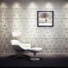 imageArt3d 32 Sq Ft Decorative 3D Wall Panels for TV Background Plant FiberSquare White