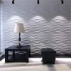 imageArt3d 32 Sq Ft Decorative 3D Wall Panels for TV Background Plant FiberWavyWhite