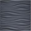 imageArt3d 3D Leather Tiles Decoartive 3D Wall Panels Black Wave 236quot x 236quot 6 PackBlack Wave