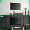 imageArt3d 3D Leather Tiles Decoartive 3D Wall Panels Black Wave 236quot x 236quot 6 PackMatte Black