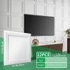 imageArt3d 3D Leather Tiles Decoartive 3D Wall Panels Black Wave 236quot x 236quot 6 PackMatte White