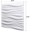 imageArt3d 3D Leather Tiles Decoartive 3D Wall Panels Chocolate Diamond 236quot x 236quot 6 PackWhite Wave