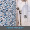 imageArt3d 4 Sq Ft Glass Backsplash Tiles 32Piece Glass Peel and Stick for Kitchen or Bathroom 3quot x 6quot Subway White Backsplash TilesBlue Marble