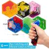 imageArt3d Hexagon Sensory Fidget Liquid Motion Tiles for Kids Toddler Teens  Interactive Soft Gel Liquid Play Mats for Home Schools Playrooms MultiPack of 3 TilesMulticoloured  Style 5