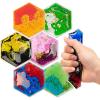 imageArt3d Hexagon Sensory Fidget Liquid Motion Tiles for Kids Toddler Teens  Interactive Soft Gel Liquid Play Mats for Home Schools Playrooms MultiPack of 3 TilesMulticoloured  Style 5