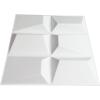 imageArt3d PVC 3D Panel for Interior Wall Decor Wavy Textured Tile 12Pack 197 x 197in White3D Rectangle