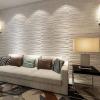 imageArt3d PVC 3D Panel for Interior Wall Decor Wavy Textured Tile 12Pack 197 x 197in White3D Rectangle White