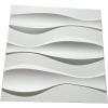 imageArt3d PVC 3D Panel for Interior Wall Decor Wavy Textured Tile 12Pack 197 x 197in WhiteBig Wave
