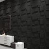 imageArt3d PVC 3D Panel for Interior Wall Decor Wavy Textured Tile 12Pack 197 x 197in WhiteBlack