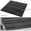 imageArt3d PVC 3D Panel for Interior Wall Decor Wavy Textured Tile 12Pack 197 x 197in WhiteCarbon Black