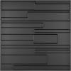 imageArt3d PVC 3D Panel for Interior Wall Decor Wavy Textured Tile 12Pack 197 x 197in WhiteCarbon Black