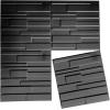 imageArt3d PVC 3D Panel for Interior Wall Decor Wavy Textured Tile 12Pack 197 x 197in WhiteCarbon Black