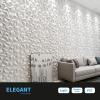 imageArt3d PVC 3D Panel for Interior Wall Decor Wavy Textured Tile 12Pack 197 x 197in WhiteDiamond