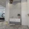 imageArt3d PVC 3D Panel for Interior Wall Decor Wavy Textured Tile 12Pack 197 x 197in WhiteDiamond White