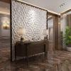 imageArt3d PVC 3D Panel for Interior Wall Decor Wavy Textured Tile 12Pack 197 x 197in WhiteDiamond White