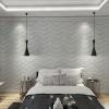 imageArt3d PVC 3D Panel for Interior Wall Decor Wavy Textured Tile 12Pack 197 x 197in WhiteGray