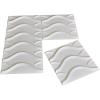 imageArt3d PVC 3D Panel for Interior Wall Decor Wavy Textured Tile 12Pack 197 x 197in WhiteGray