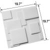 imageArt3d PVC 3D Panel for Interior Wall Decor Wavy Textured Tile 12Pack 197 x 197in WhiteMagic SquareWhite