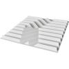 imageArt3d PVC 3D Panel for Interior Wall Decor Wavy Textured Tile 12Pack 197 x 197in WhiteMaze White