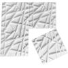 imageArt3d PVC 3D Panel for Interior Wall Decor Wavy Textured Tile 12Pack 197 x 197in WhiteMesh White
