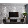 imageArt3d PVC 3D Panel for Interior Wall Decor Wavy Textured Tile 12Pack 197 x 197in WhiteMesh White
