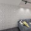 imageArt3d PVC 3D Panel for Interior Wall Decor Wavy Textured Tile 12Pack 197 x 197in WhiteModern