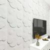 imageArt3d PVC 3D Panel for Interior Wall Decor Wavy Textured Tile 12Pack 197 x 197in WhiteSoft White